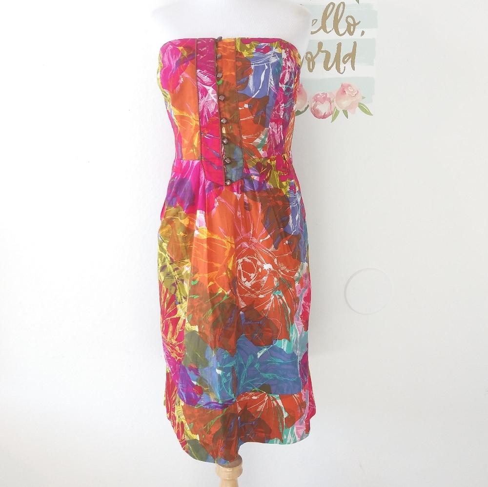 ANTHROPOLOGIE MOUlNETTE SOEURS strapless dress. Size 14